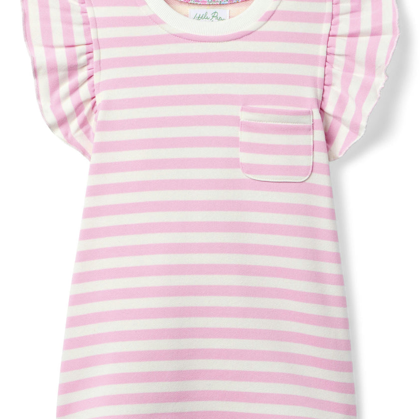 Lottie Dress - Pink & White Stripe