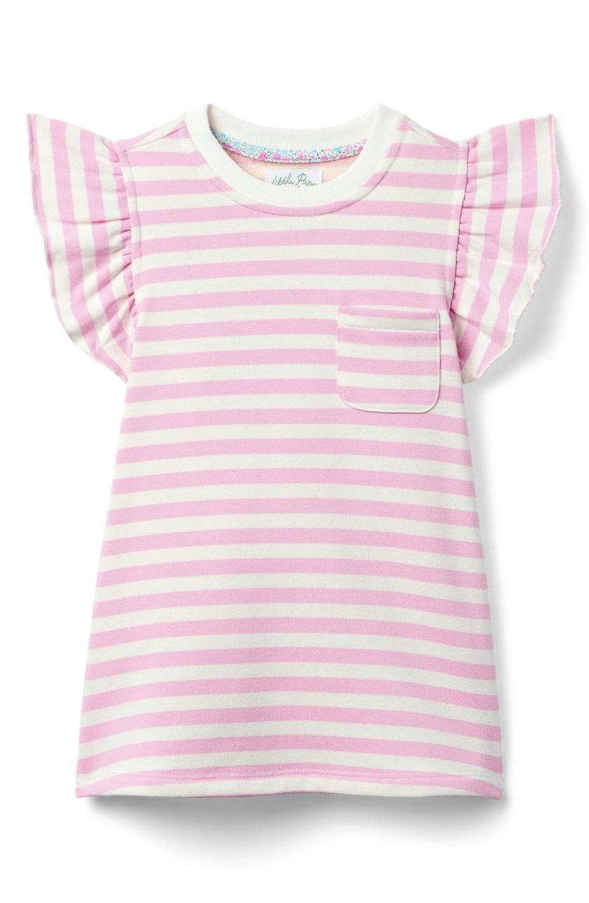 Lottie Dress - Pink & White Stripe