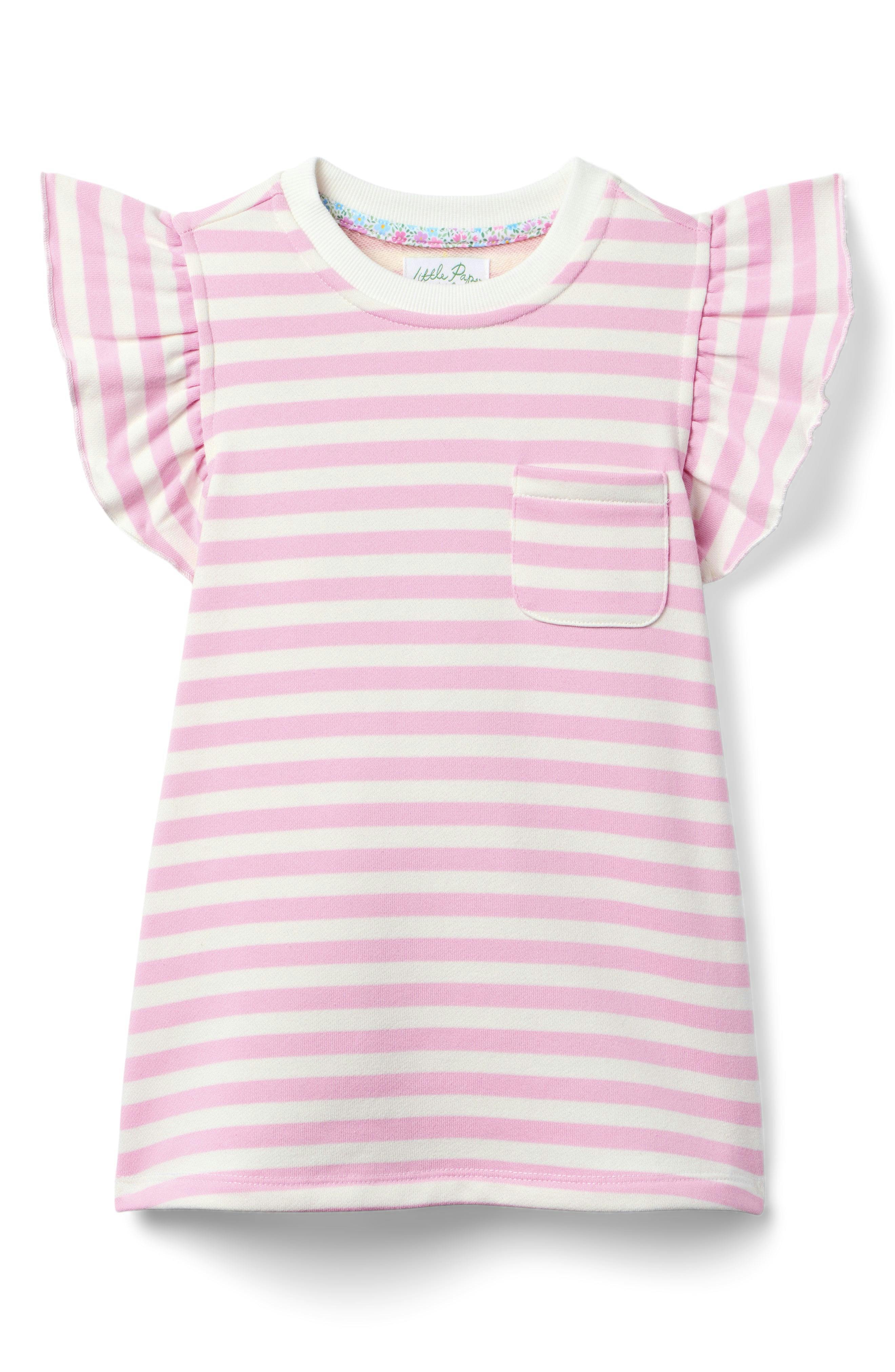 Lottie Dress - Pink & White Stripe