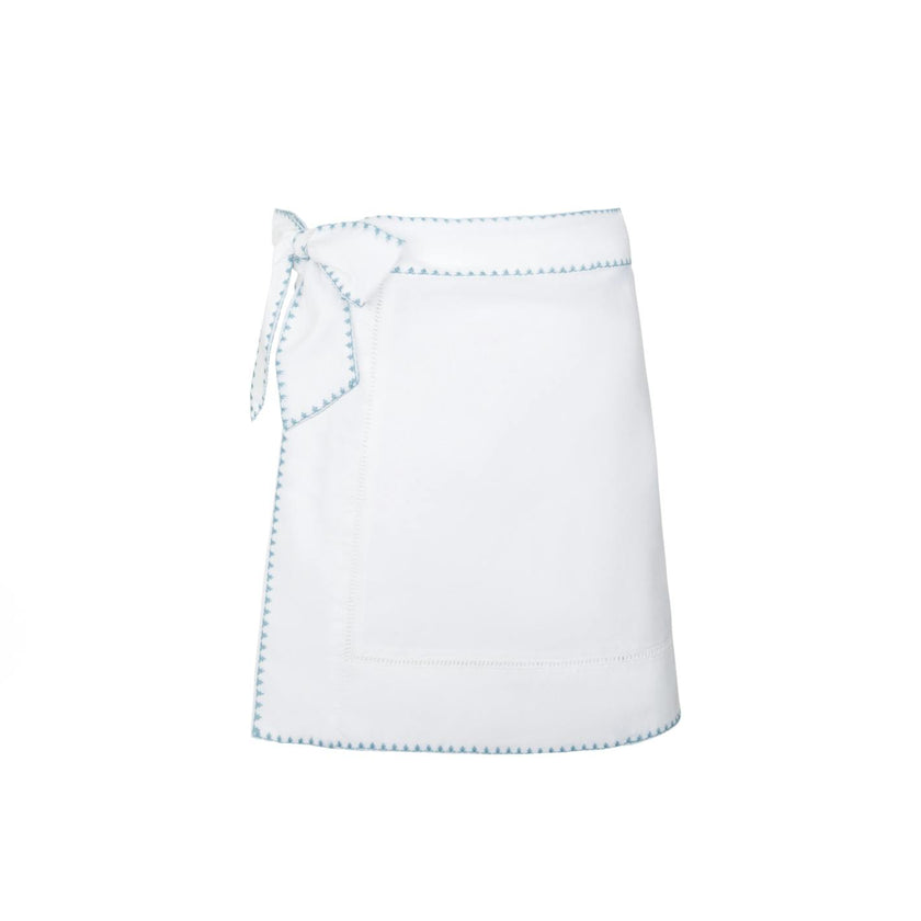 women's white embroidered short pareo