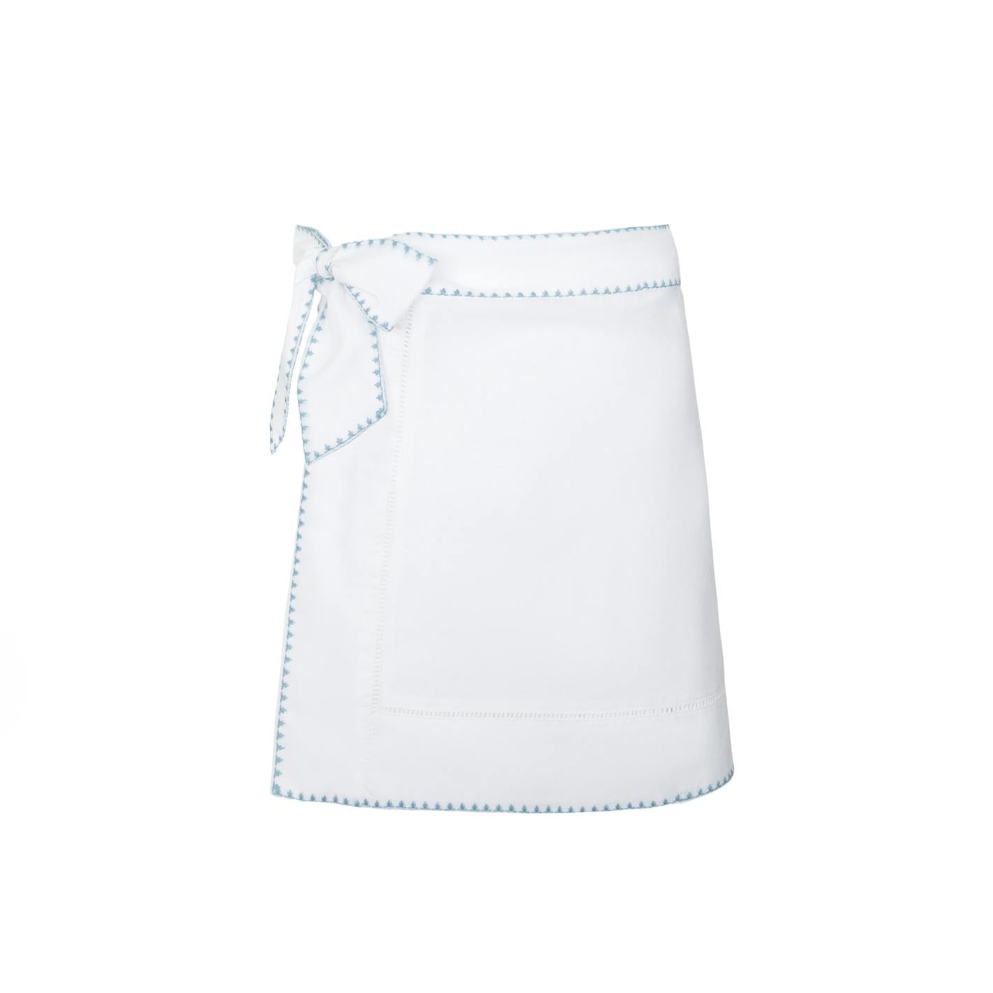 women's white embroidered short pareo