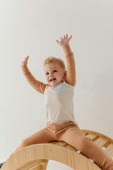 Boys Long Sleeve Colorblock Pocket Shirt in Slate Mist