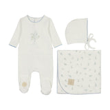 Nature's Touch Boys Layette Set Ivory & Blue