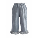 Blue Calyra Ruffle Pant Set