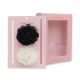 Black Tulle Flower Hair Clip Duo