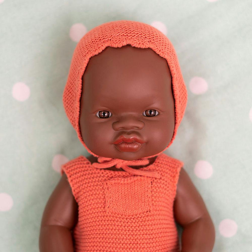 Knitted Doll Outfit 12⅝" - Rompers & Hood