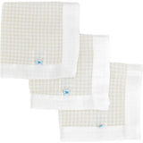 Cotton Muslin Security Blanket 3 Pack - Tan Gingham