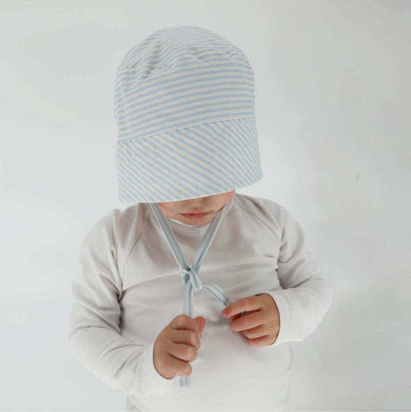 baby powder blue stripe bucket hat