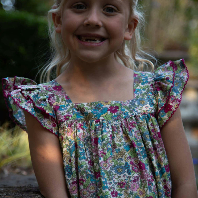 Girls Everly Square Neck Dress | Berry Grove