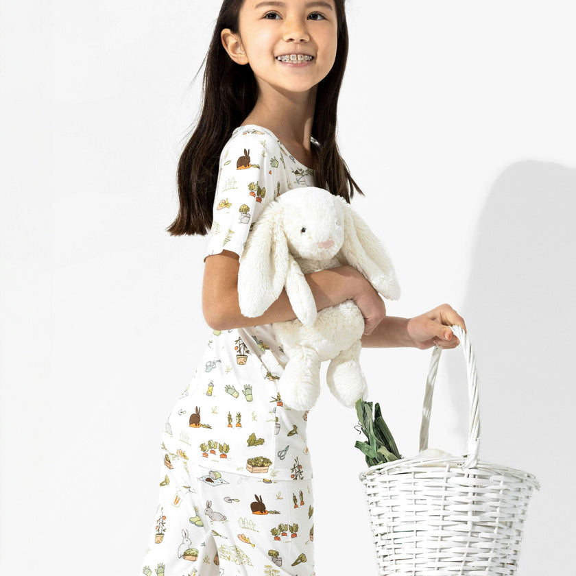 Bunny Garden Bamboo Kids Pajama Short Set
