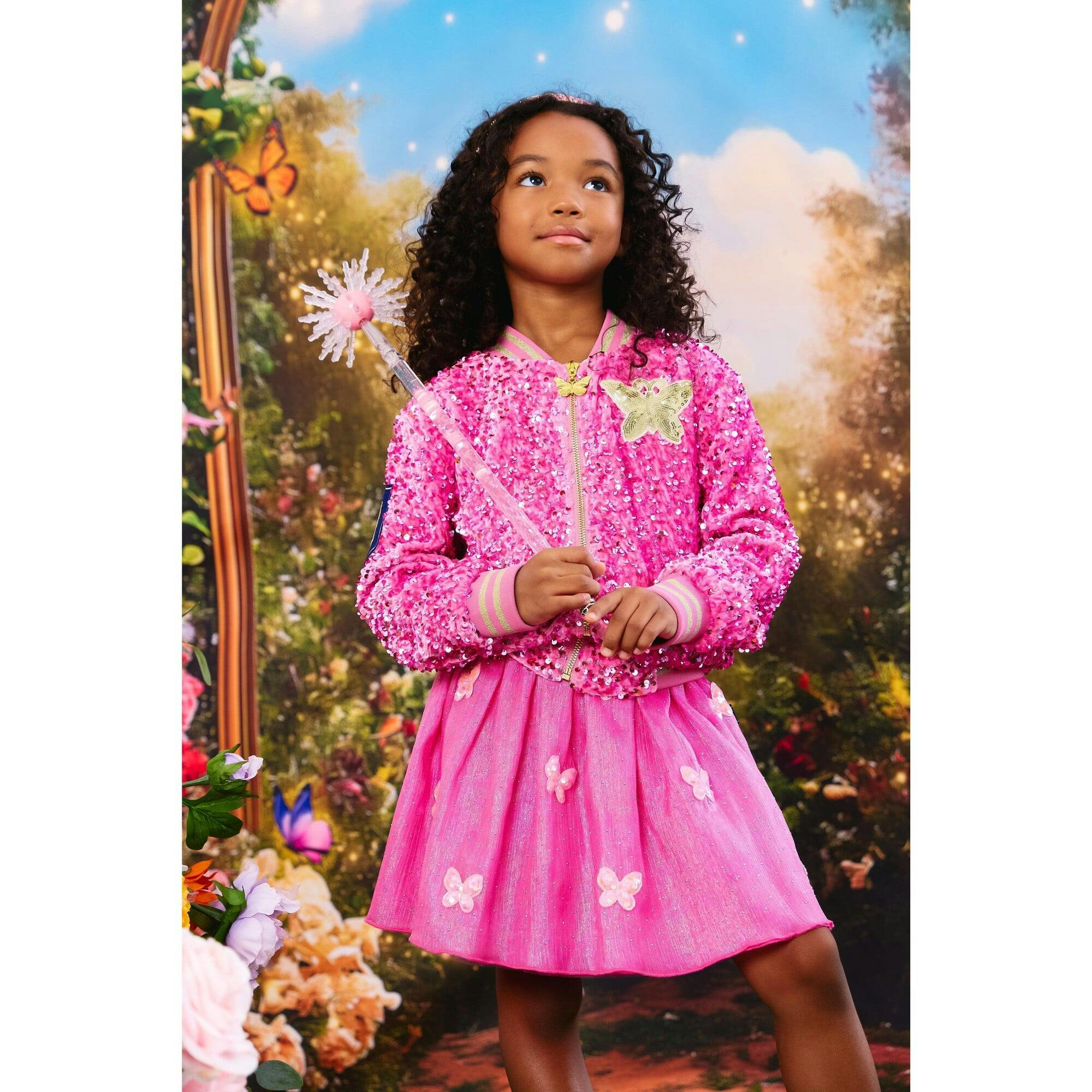 Glinda Sequin Ombre Bomber Hot Pink