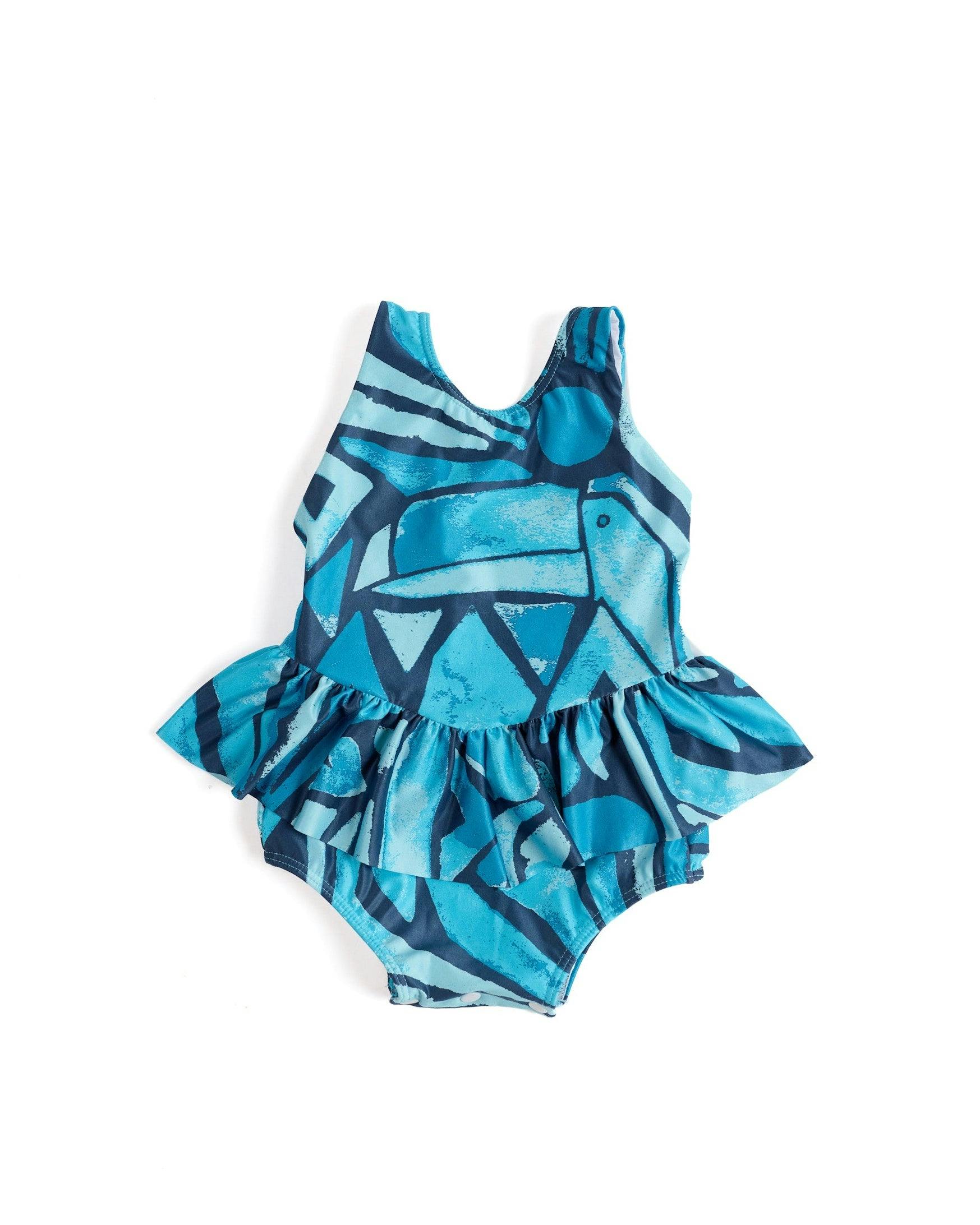 The Desert Island - Full Moon - Girls Ruffle One Piece with Tutu Swimsuit UPF 50+