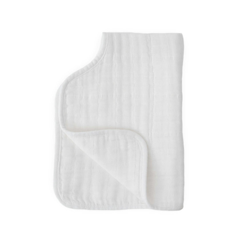 Cotton Muslin Burp Cloth - White