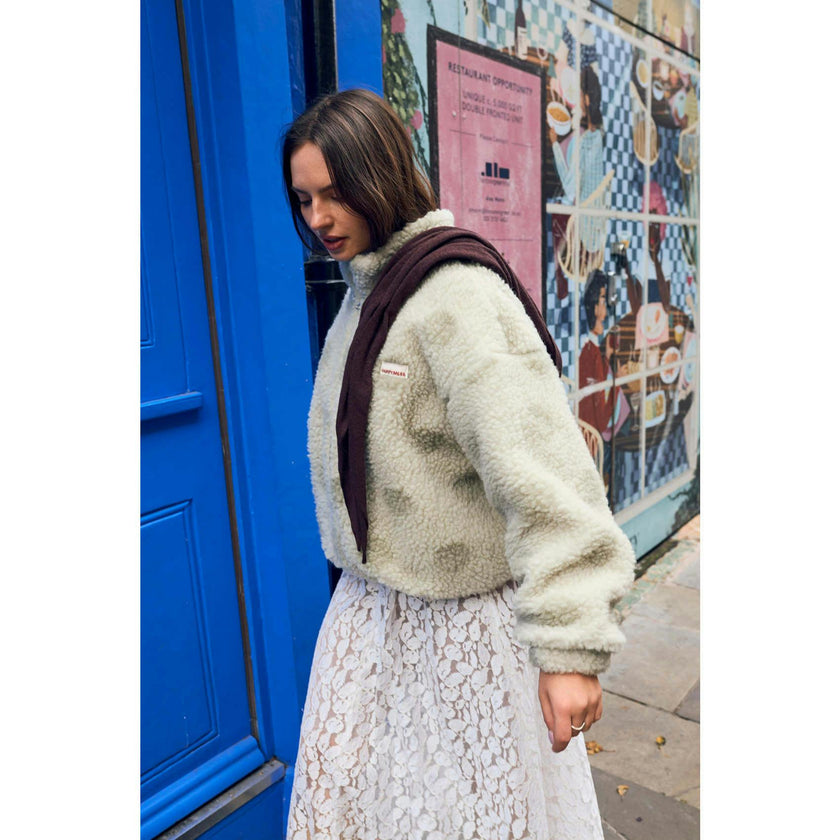 adult wool bomber jacket - polka dots