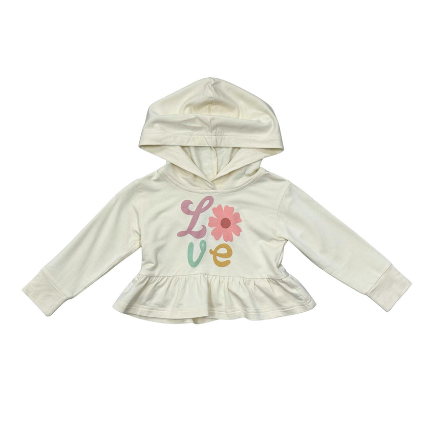 Girls Peplum Hoodie in Daisy Love