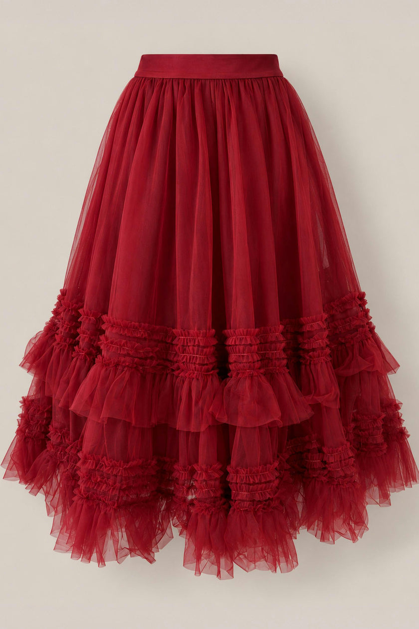 Celestine Skirt in Garnet