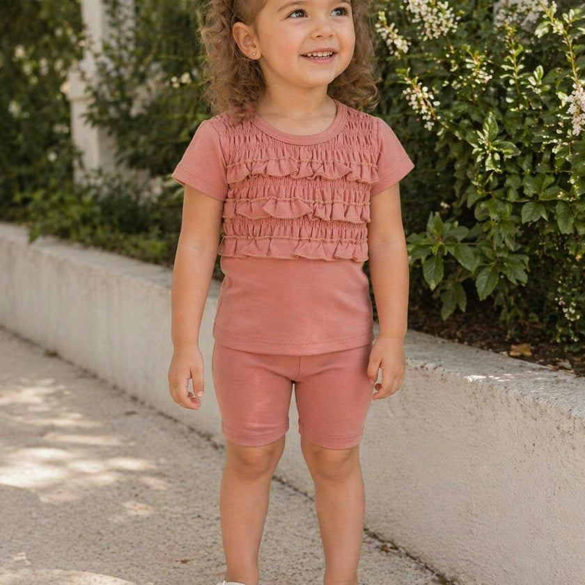 Ruffle Ruched Top & Short Set