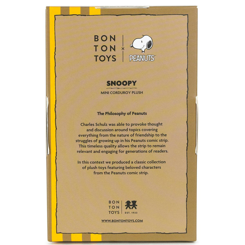 Plush PEANUTS SNOOPY Mini Corduroy Cream in Giftbox 7"
