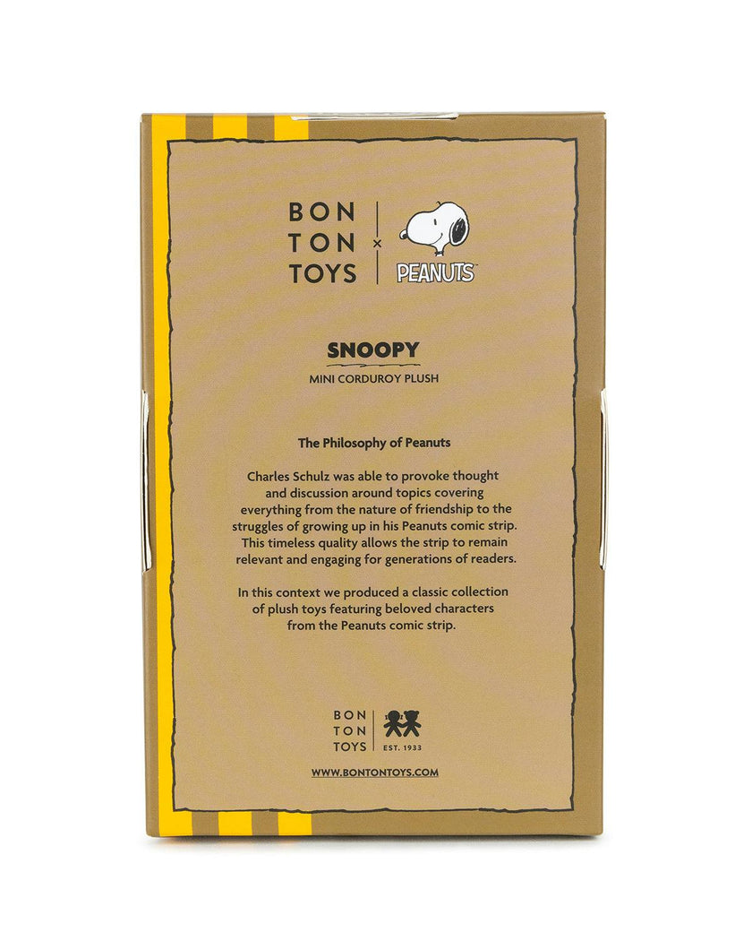 Plush PEANUTS SNOOPY Mini Corduroy Cream in Giftbox 7"