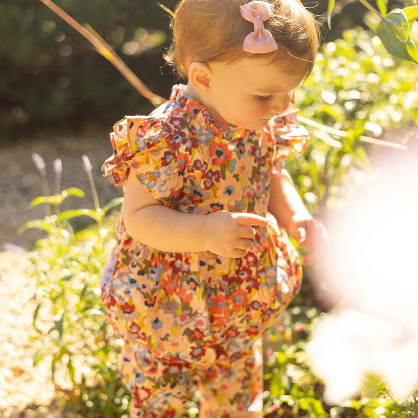 Baby Girls Jennifer Jumper - Burgundy Sketched Floral