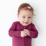 Plum Zippered Footie