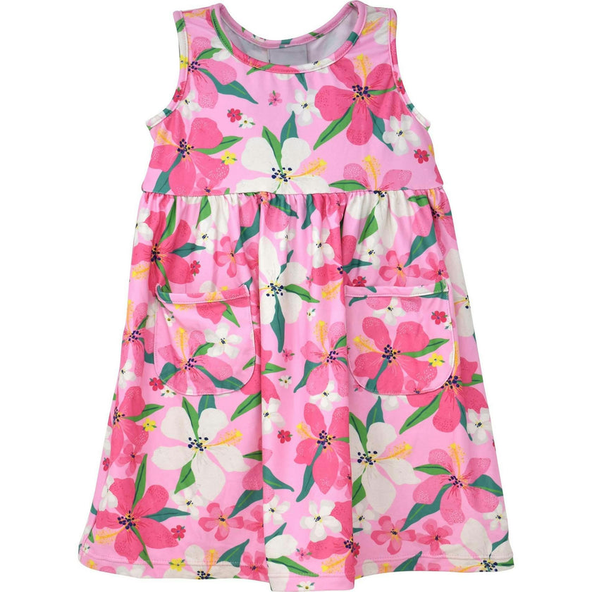 UPF 50+ Dahlia Sleeveless Tee Dress w/ Pockets