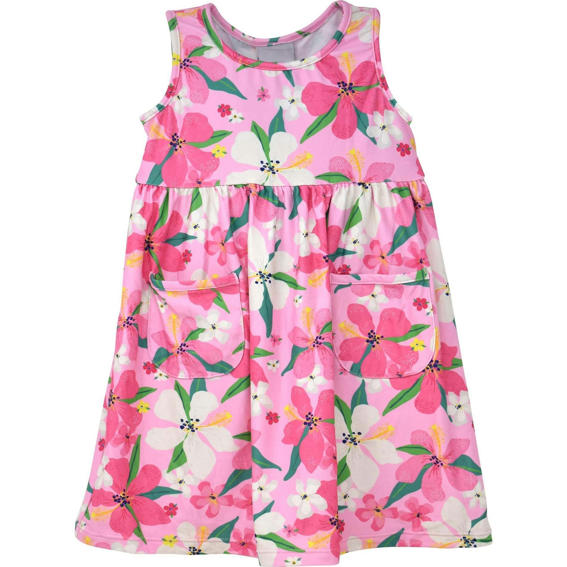 UPF 50+ Dahlia Sleeveless Tee Dress w/ Pockets