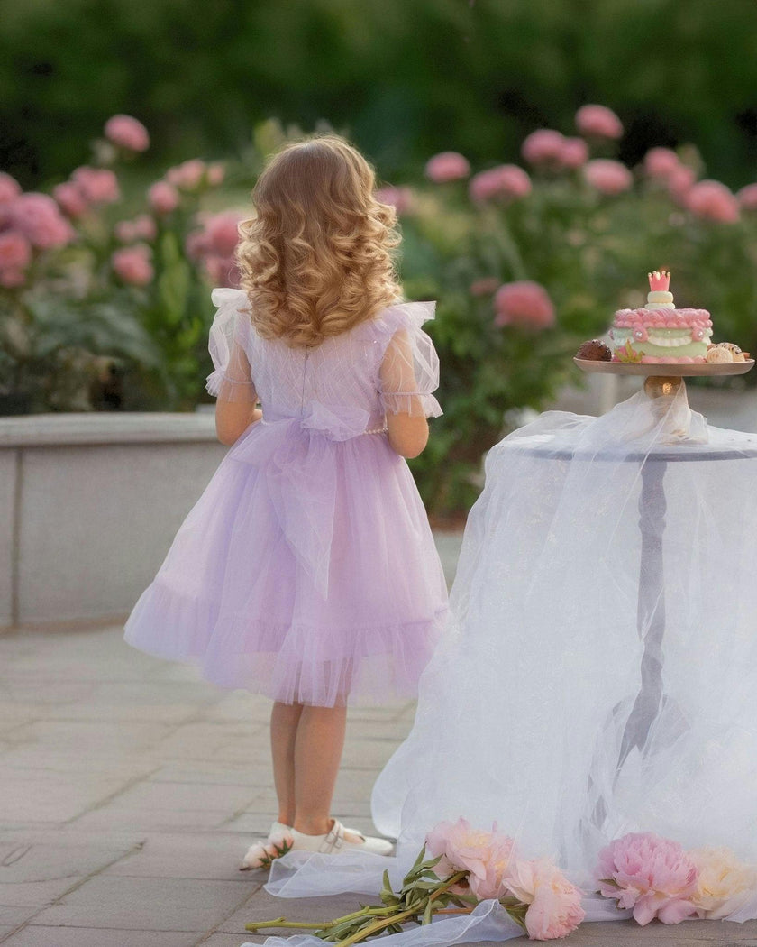 Dreamy Lilac Princess Tulle Birthday Dress for Girls