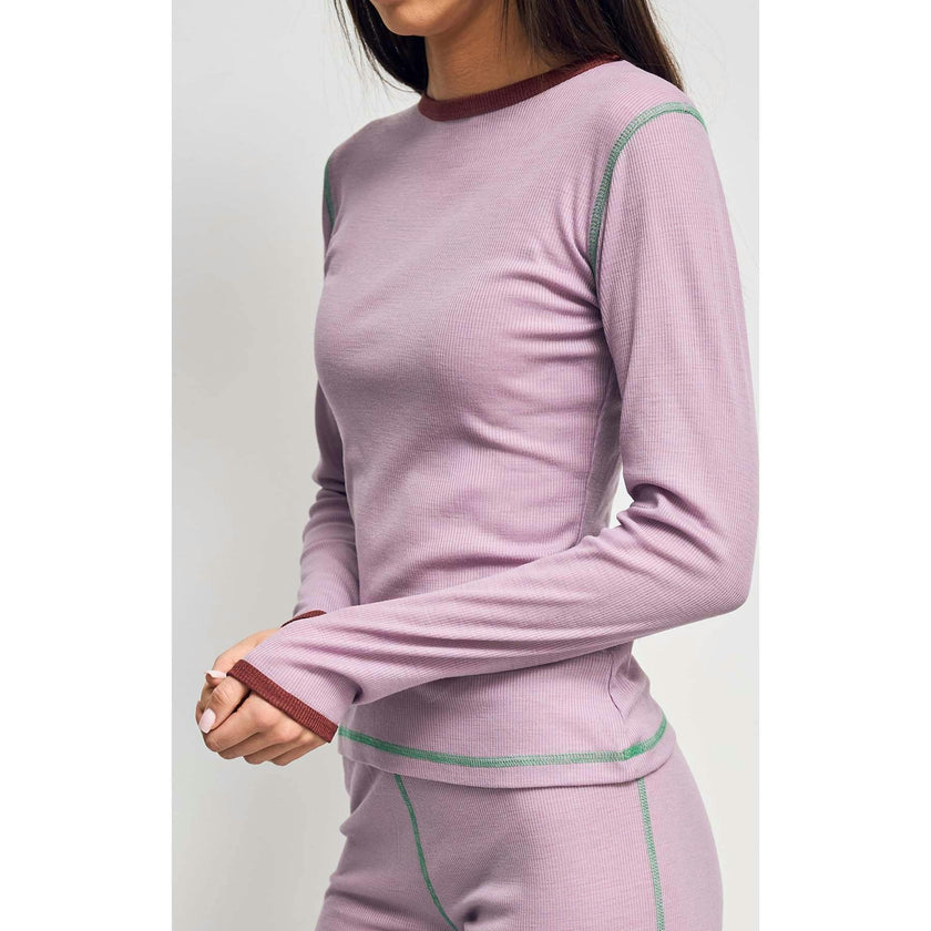 women's wool thermoactive longsleeve - purple