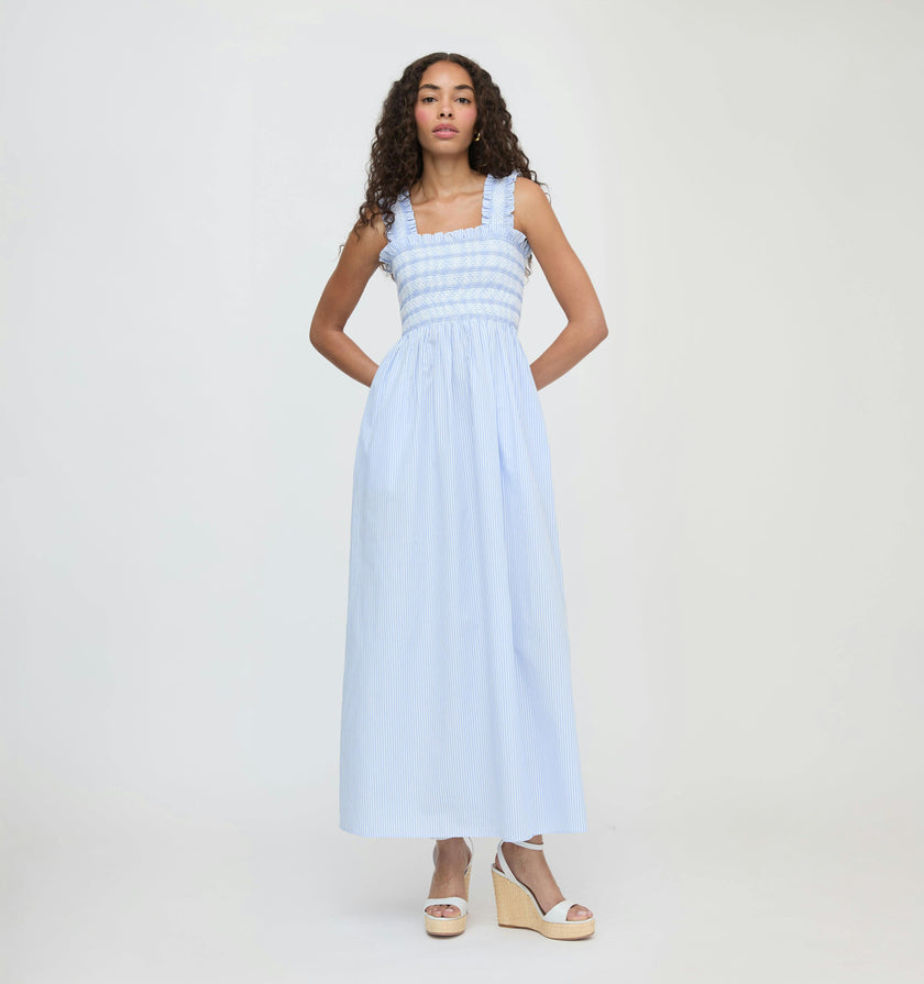 Hill House Home Women's The Ashlyn Nap Dress - Blue White Stripe