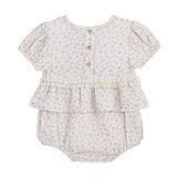 Beige Floral Ruffle Romper