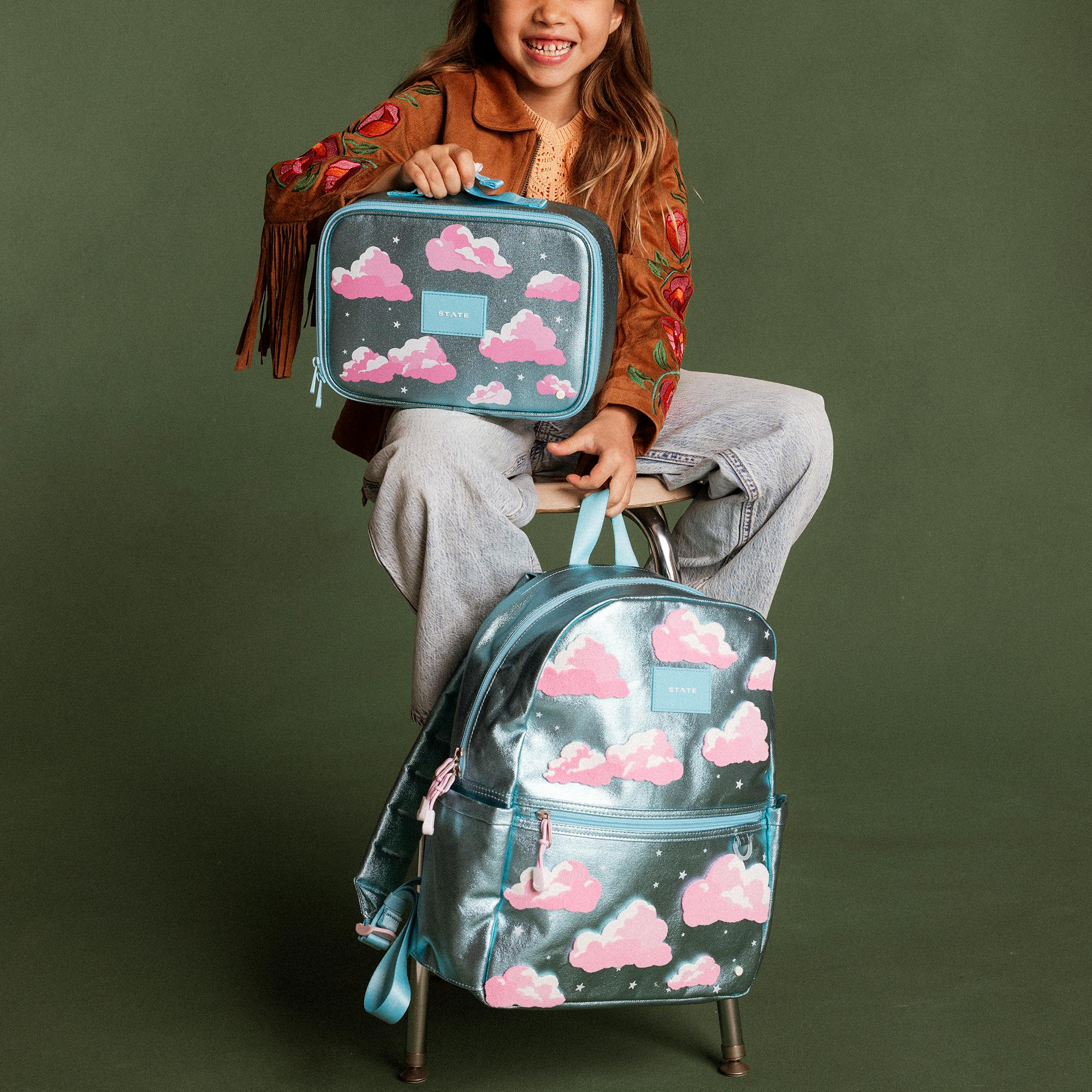 Kane Double Pocket Backpack, Metallic Clouds
