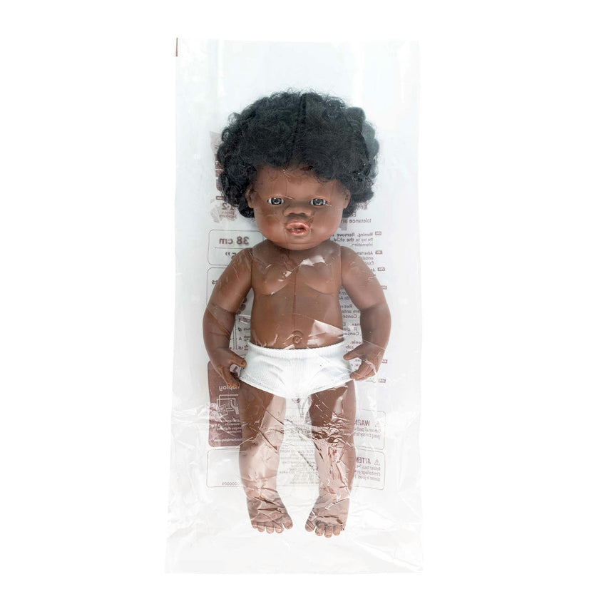 Baby Girl Doll with Dark Skin 15 inch