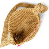 Girls Wicker Crossbody Message Charm Tote