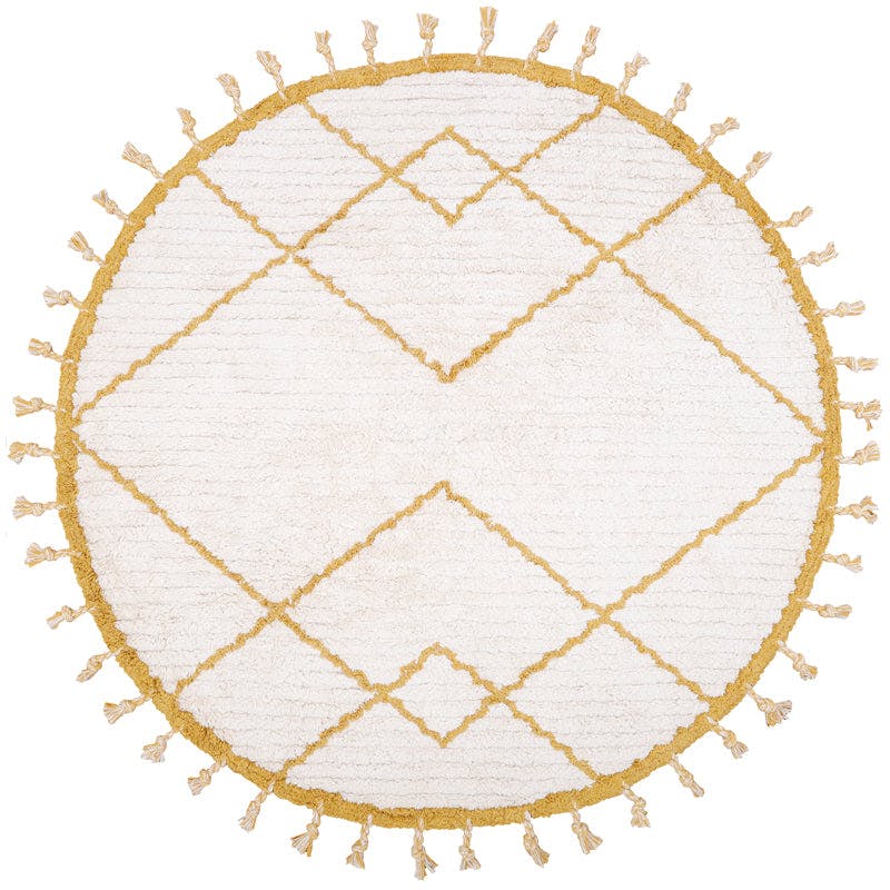 Come Braided Tassel Round Rug