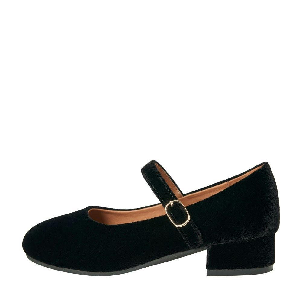 Sabine Velvet Wide Strap Round Toe Mary Jane Pumps