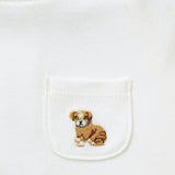 Baby Dog Striped Sleeve Bodysuit, ivory