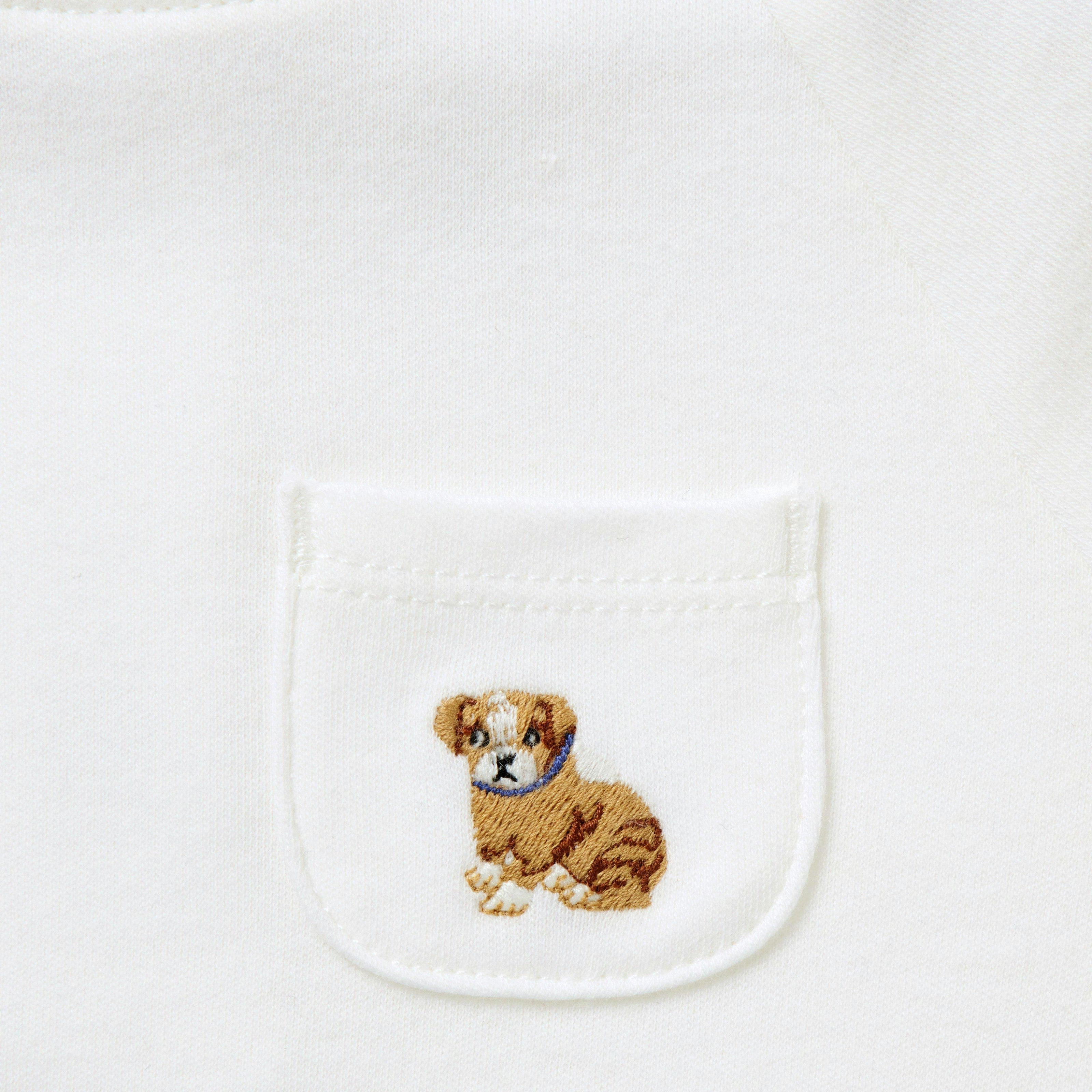 Baby Dog Striped Sleeve Bodysuit, ivory
