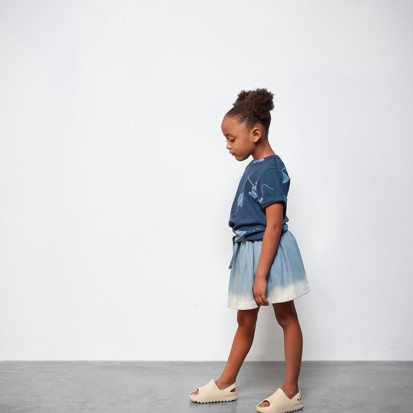 Denim Skirt with Belt