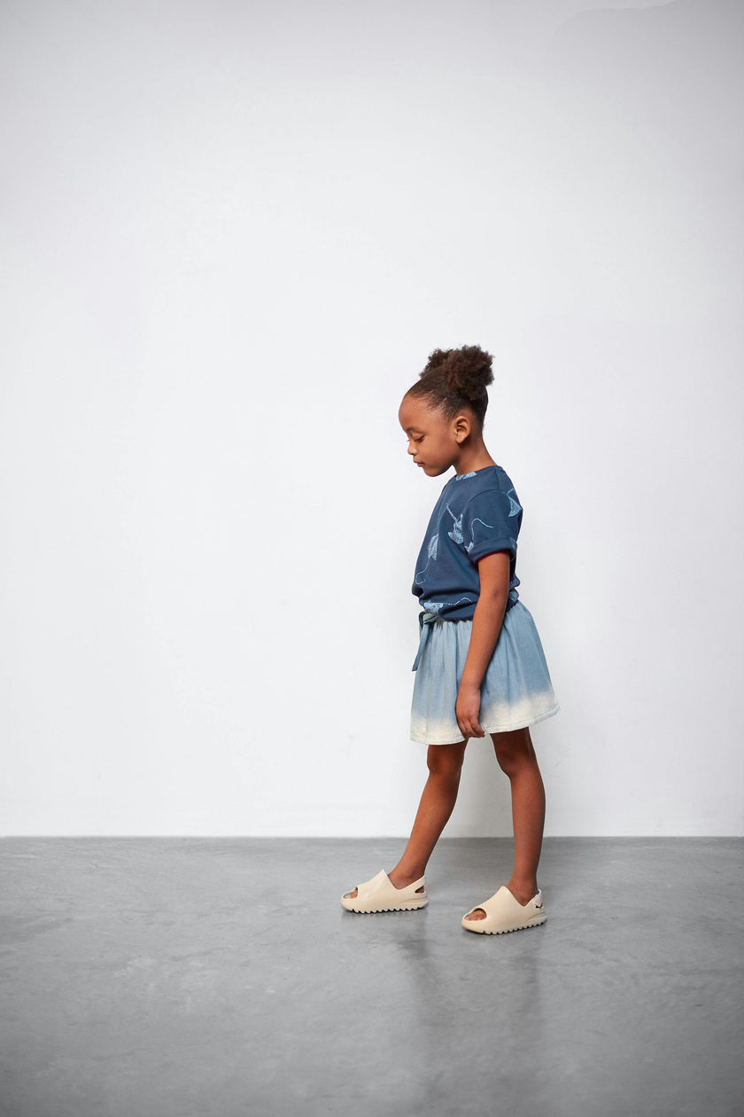 Denim Skirt with Belt
