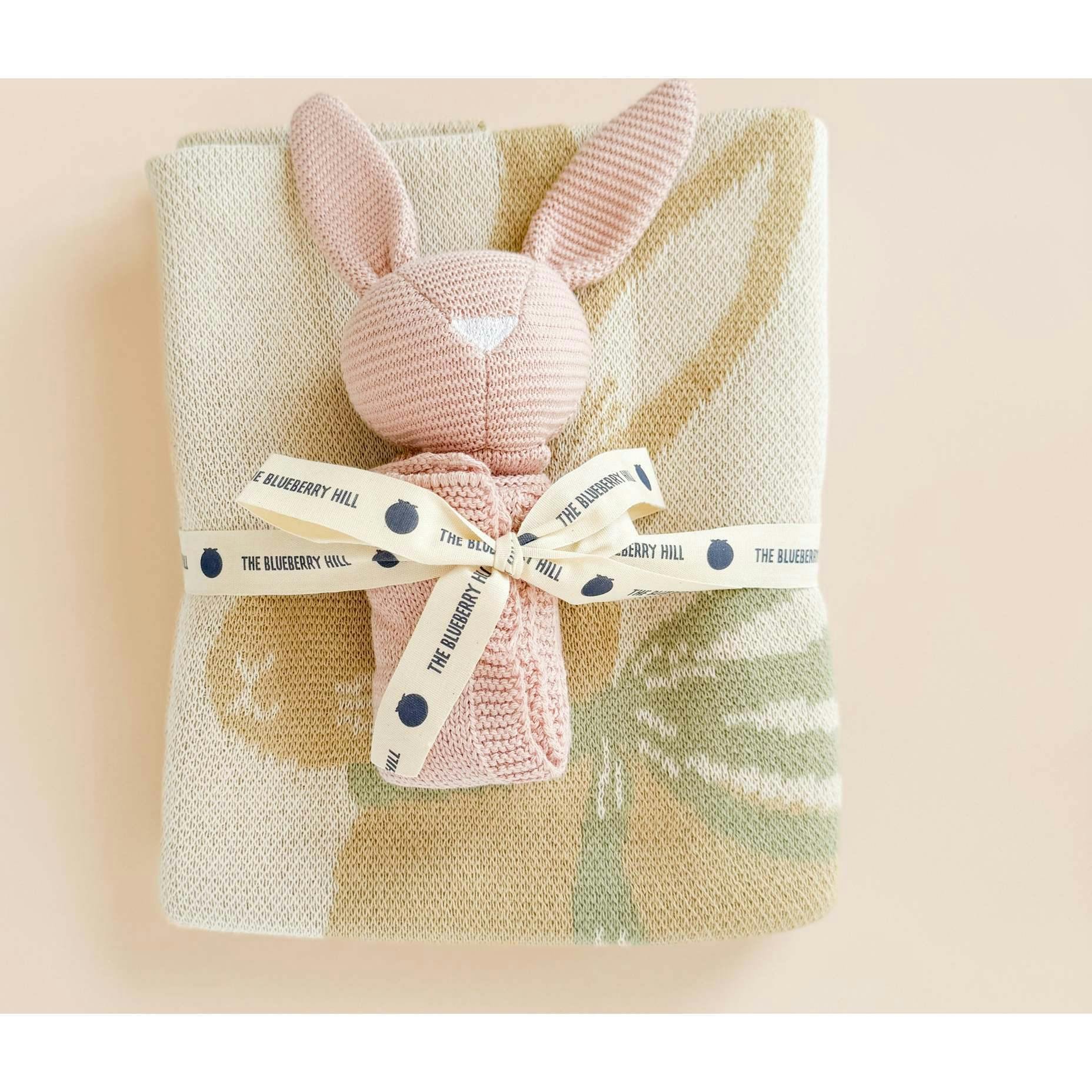 Pastel Floral Bunny Blanket | Organic Cotton