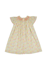 Prune Floral Frills Bishop Dress