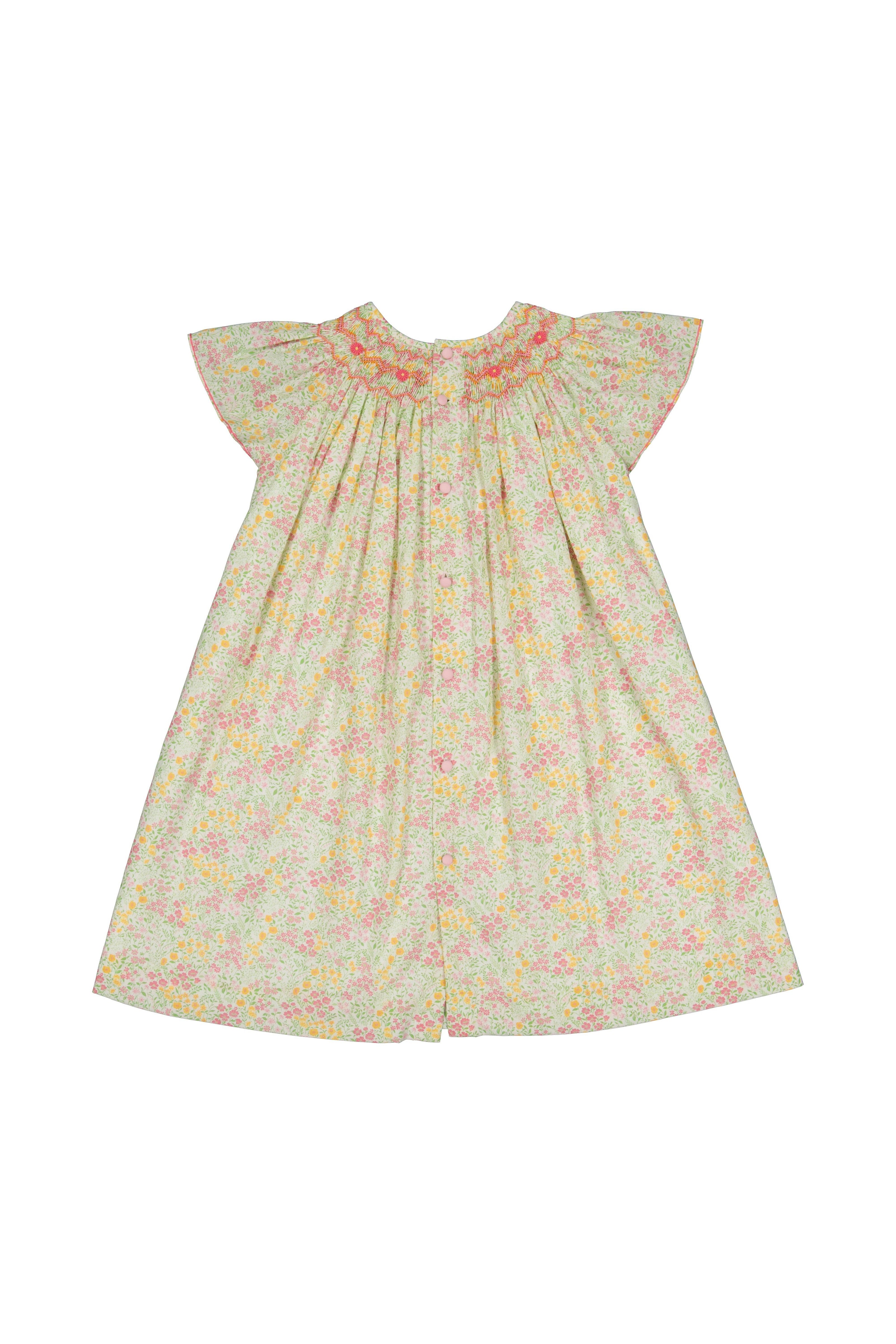 Prune Floral Frills Bishop Dress