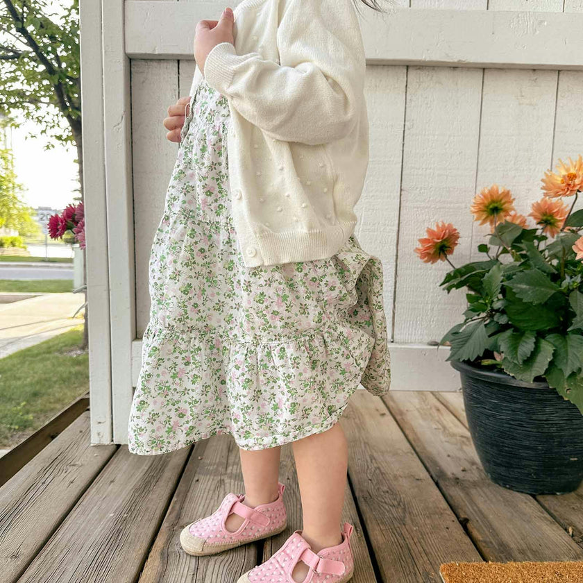 Tulips Blush Canvas Espadrille First Kick