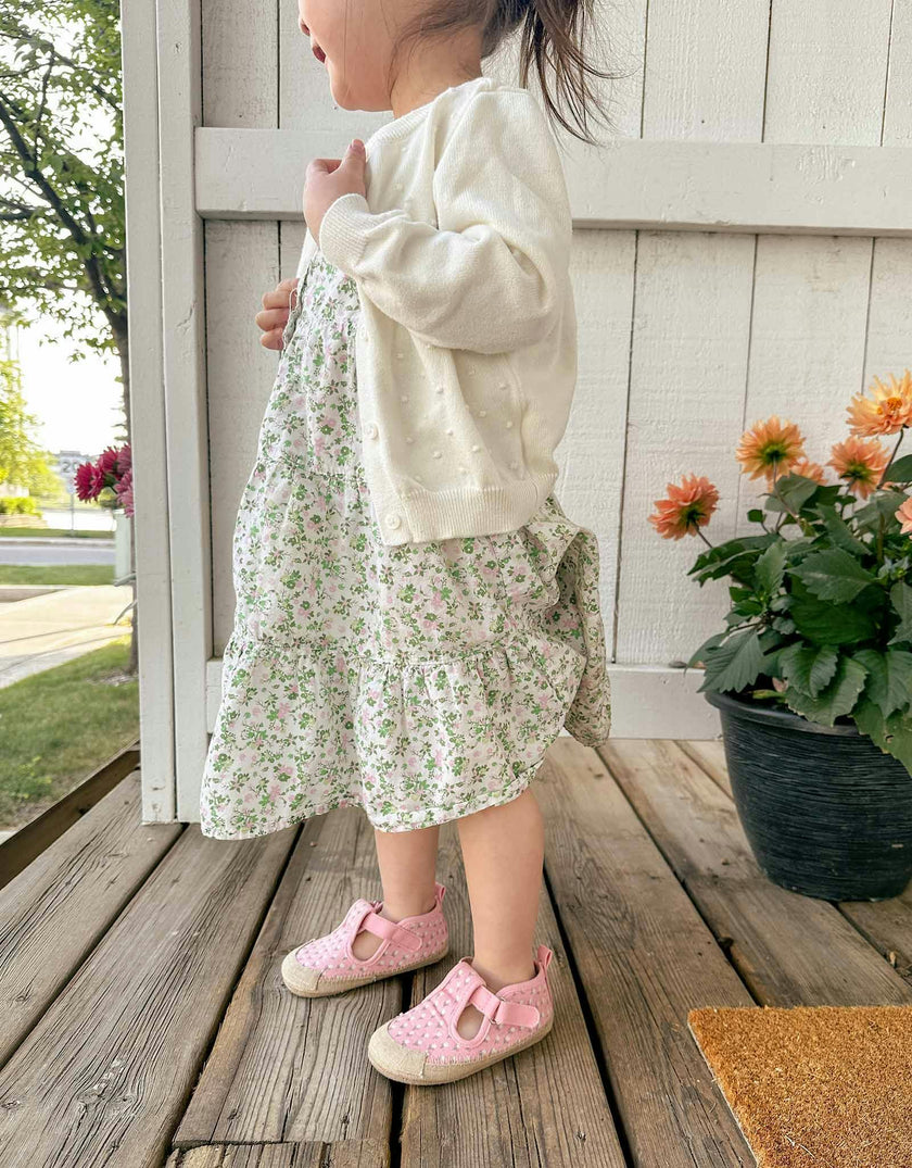 Tulips Blush Canvas Espadrille First Kick