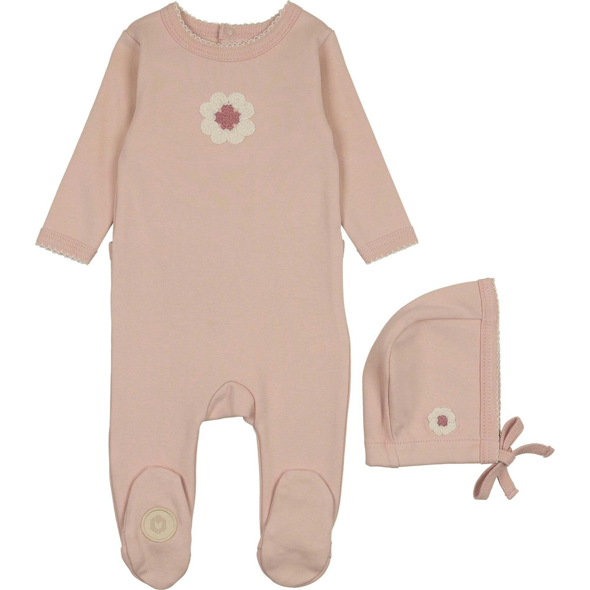 Geo-Floral Footie & Hat Set