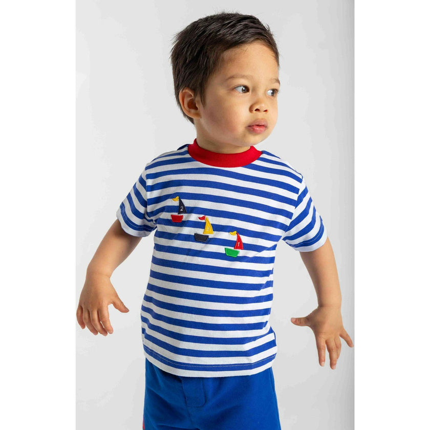 Knit Short Set With Sailboats