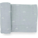 Cotton Muslin Swaddle Blanket - Blue Rainbow