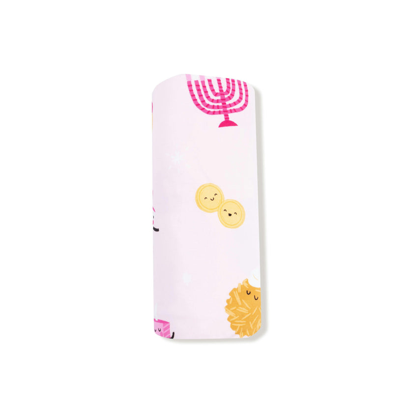 Hanukkah - Pink - Bamboo - Swaddle Blanket