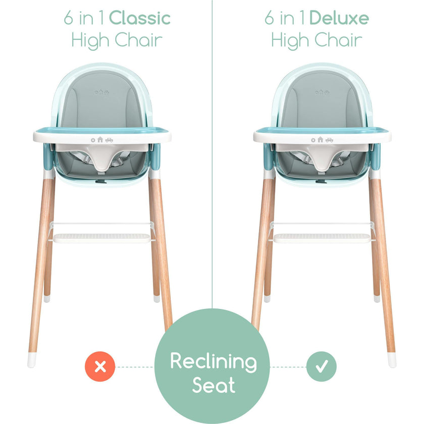 Children of Design 6 in 1 Deluxe High Chair with Cushion